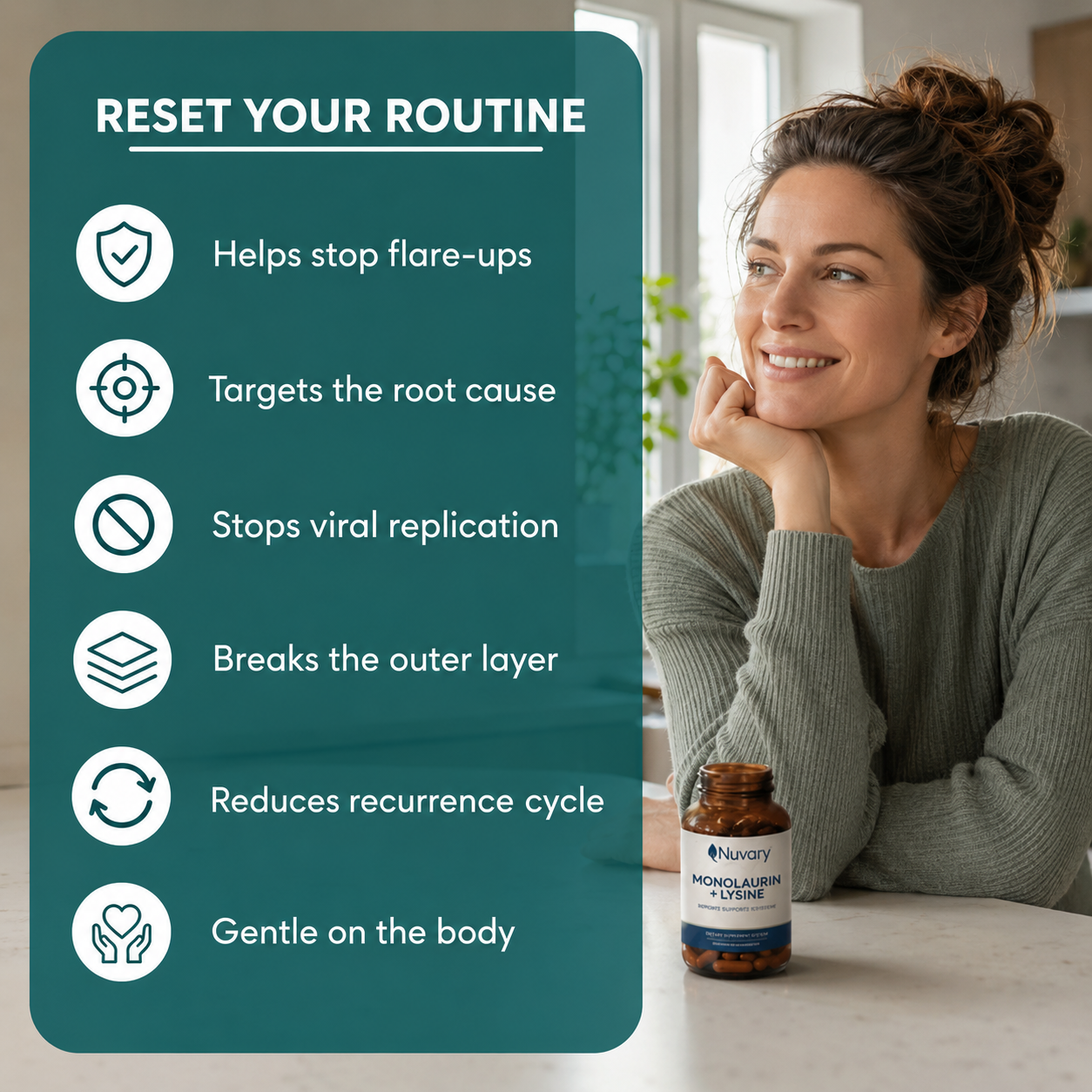 Lysine + Monolaurin Antiviral Capsules