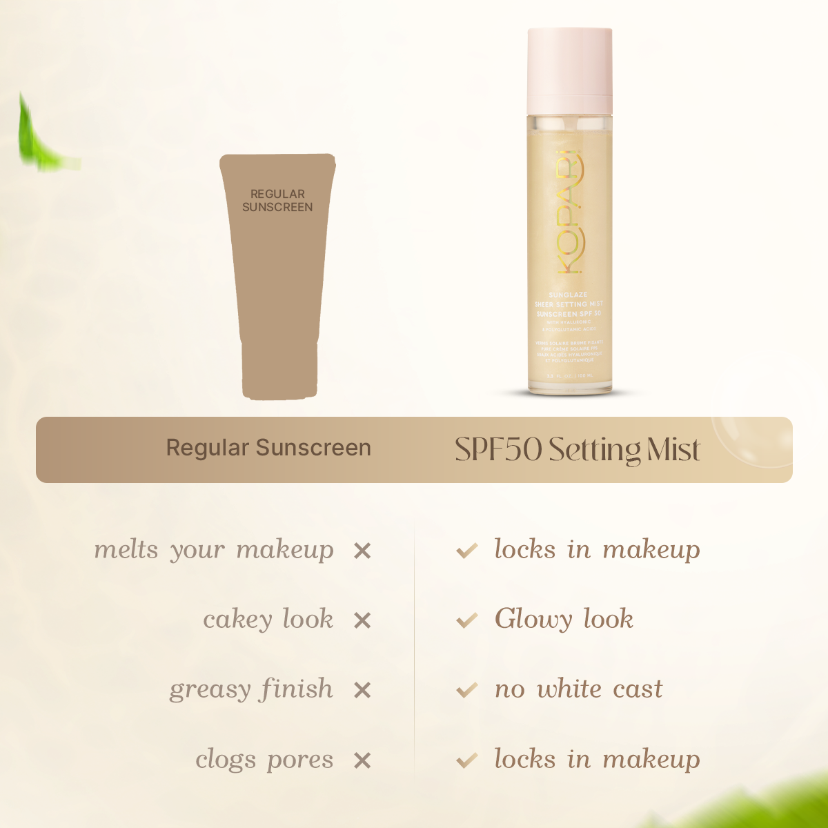 nuvary SPF 50 spray for sun protection & makeup setting