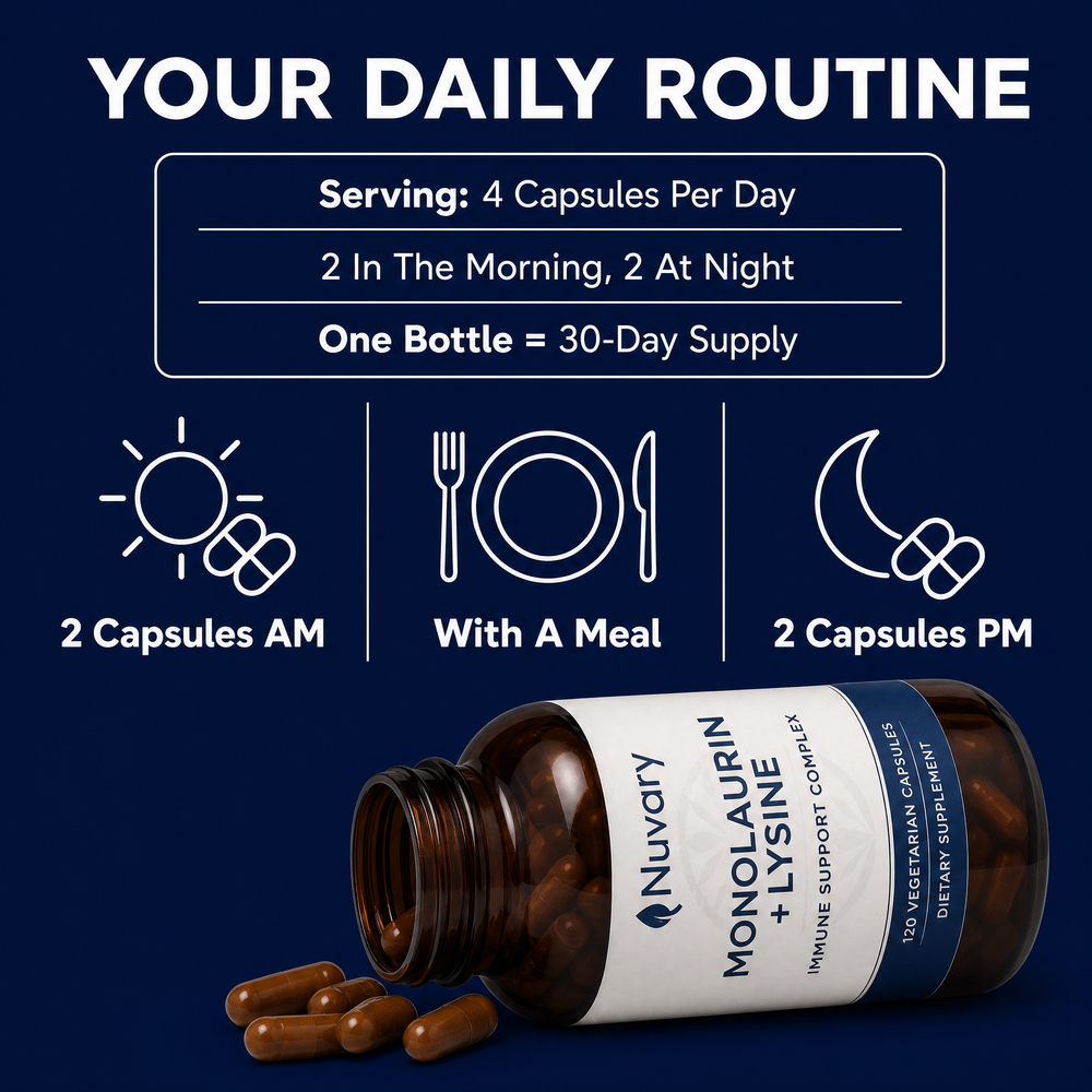 Nuvary® Monolaurin + Lysine Capsules