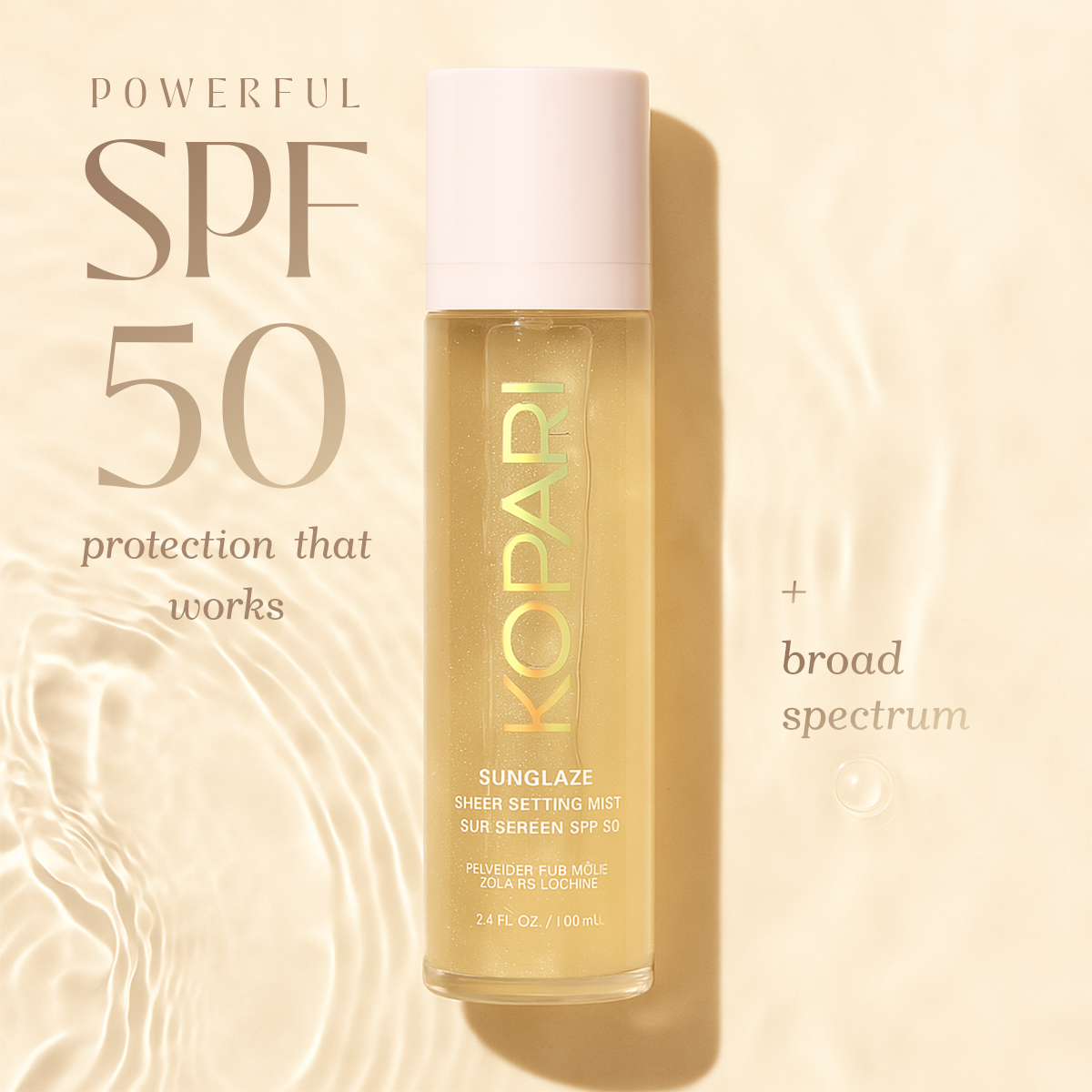 nuvary SPF 50 spray for sun protection & makeup setting