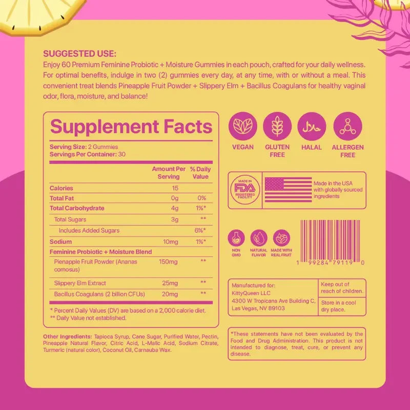 Slippery Kitty Feminine Probiotic + Moisture Gummies™
